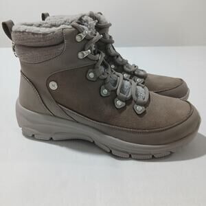 Skechers Martha Stewart Boots Womens Size 9 Taupe Fur Lined Hiking SN 188013